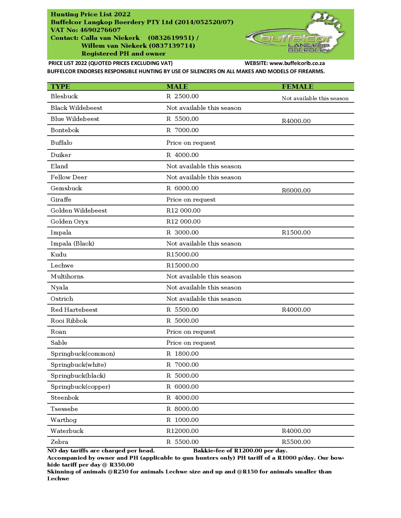 Buffelcor Langkop Pricelist 2022page001 Buffelcor Langkop Boerdery